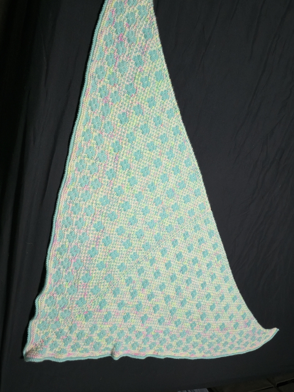Handmade Knit Shawl One Of A Kind